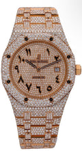 Audemars Piguet Royal Oak Selfwinding 41MM 15400OR Diamond Paved Eastern Arabic Dial Diamond Paved Bezel 18K Rose Gold