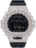 custom diamond-set Casio G-SHOCK DW-6900 style.