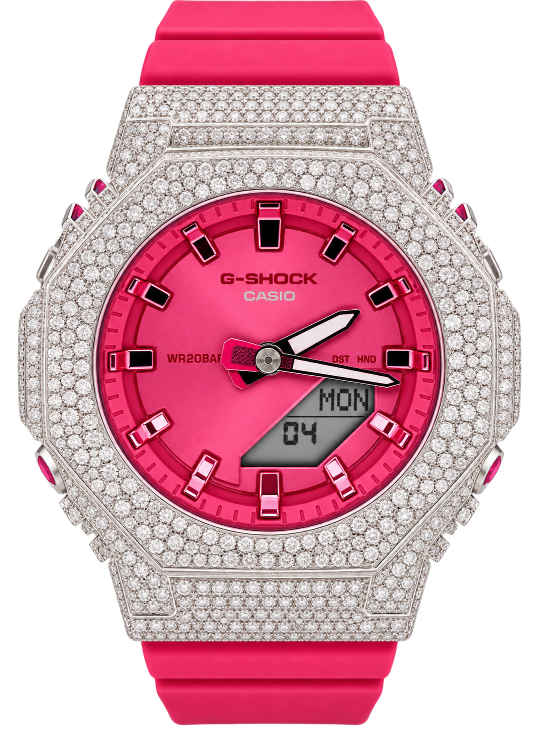 custom iced-out Casio G-SHOCK GA-2100 “CasiOak” style